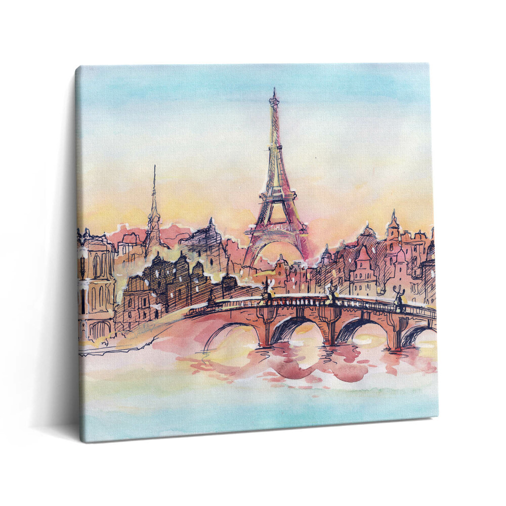 Vászonkép 60x60 Párizs festett látképe