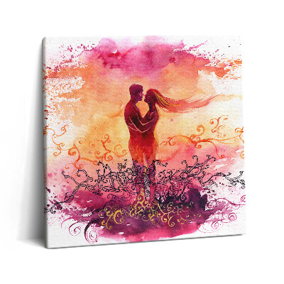 Vászonkép 60x60 Szerelmes pár naplementében