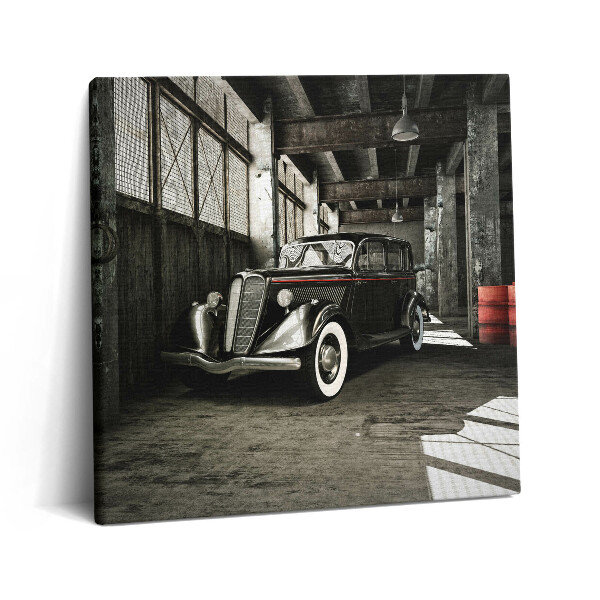 Vászonkép 60x60 Klasszikus autó egy régi gyárban