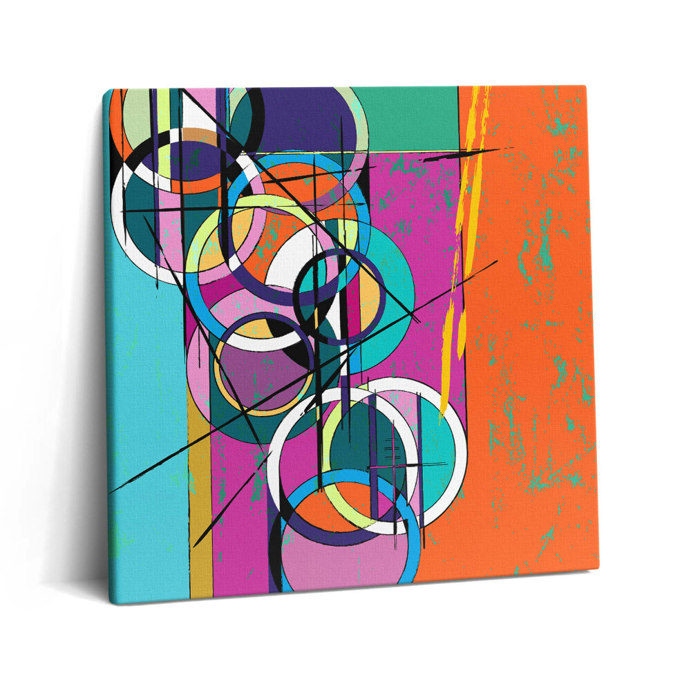 Vászonkép 60x60 Színes absztrakt körök és vonalak