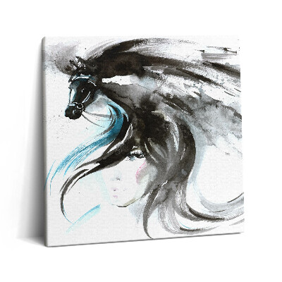 Vászonkép 60x60 Festett absztrakció egy lóról