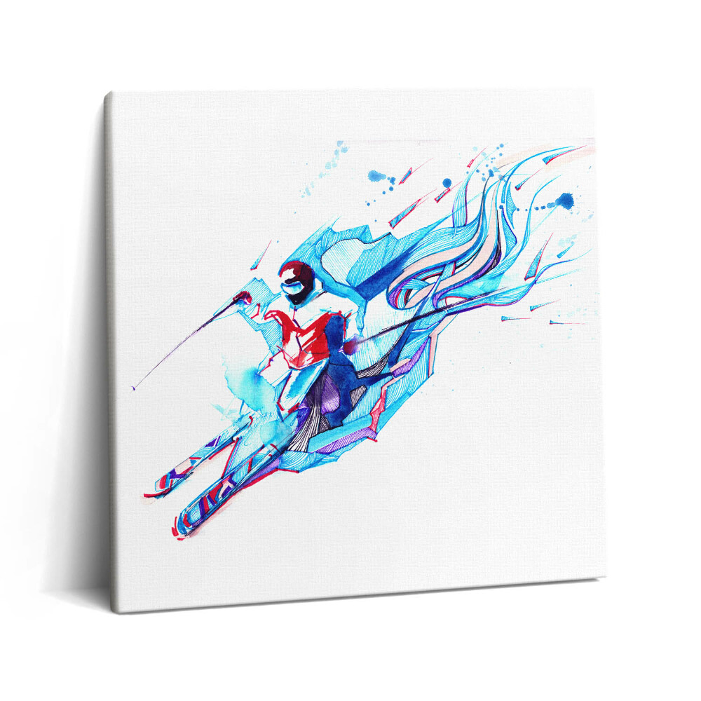 Vászonkép 60x60 Egy síelő illusztrációja