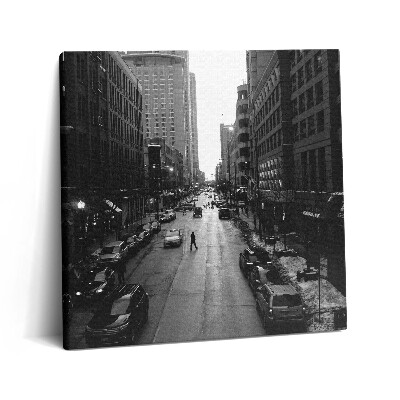 Vászonkép 60x60 Chicago fekete-fehér utcái