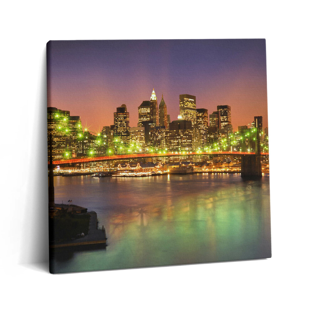 Vászonkép 60x60 Brooklyn híd éjszaka