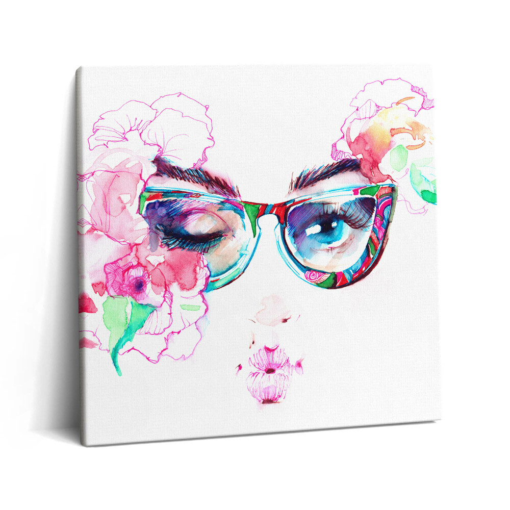 Vászonkép 60x60 Egy szemüveges nő arca