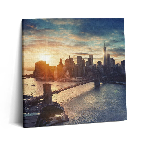 Vászonkép 60x60 New York Manhattan és naplemente