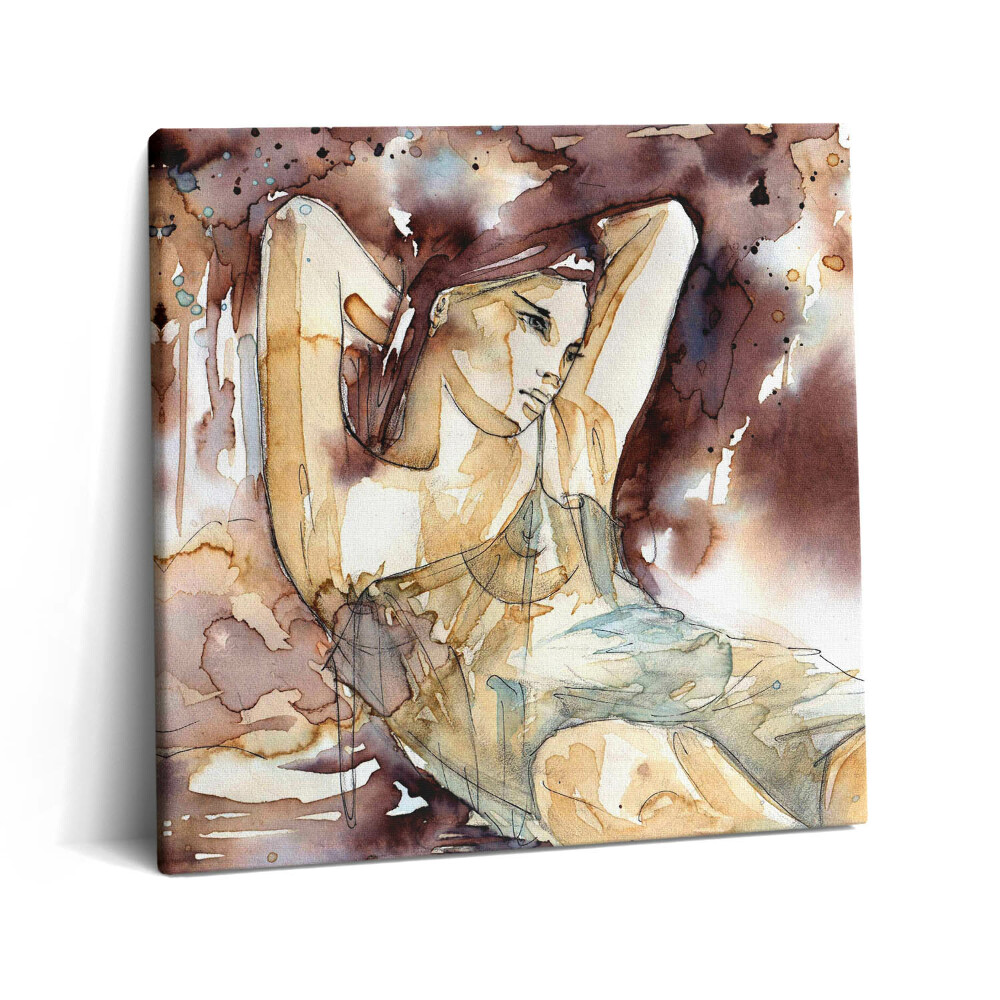 Vászonkép 60x60 Akvarell női portré