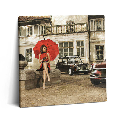 Vászonkép 60x60 Régi iskolai autók