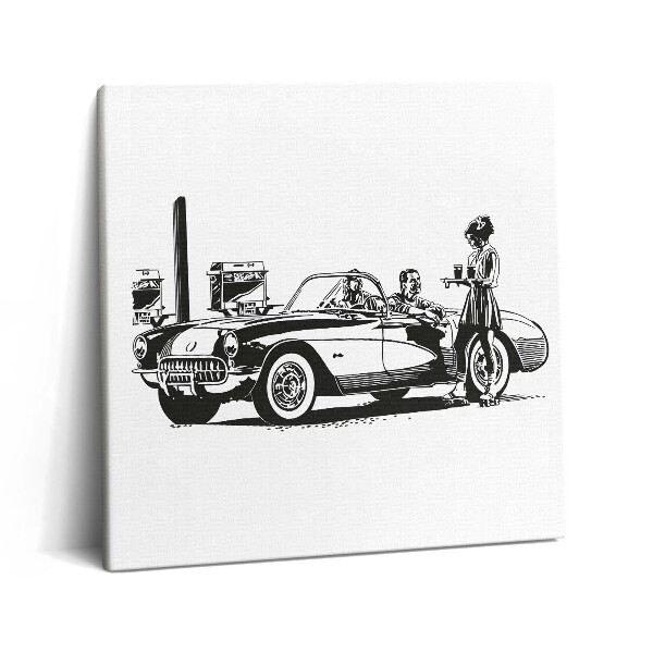 Vászonkép 60x60 Retro autó illusztráció