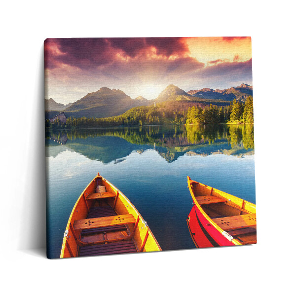 Vászonkép 60x60 Štrbské Mountain-lake Nemzeti Park Szlovákia