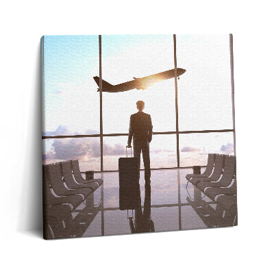 Vászonkép 60x60 Férfi a repülőtéren