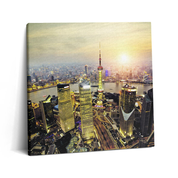 Vászonkép 60x60 Sanghaj éjszaka