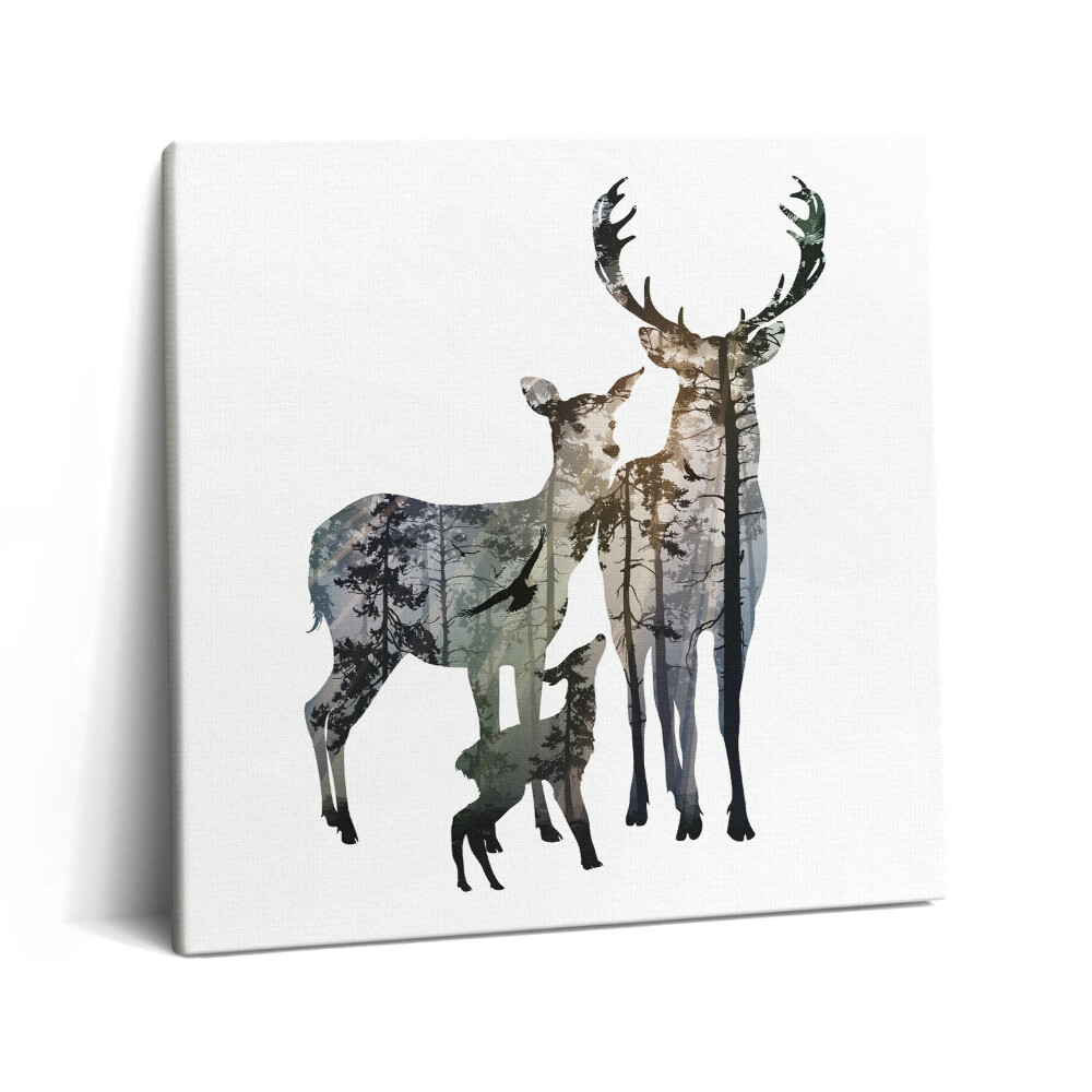 Vászonkép 60x60 Szarvas család