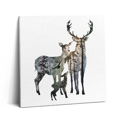 Vászonkép 60x60 Szarvas család