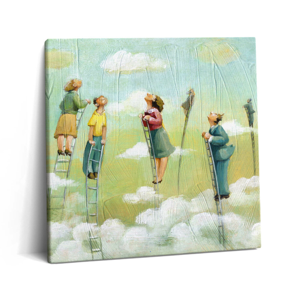 Vászonkép 60x60 Emberek egy létrán