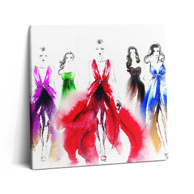 Vászonkép 60x60 Nők színes ruhákban