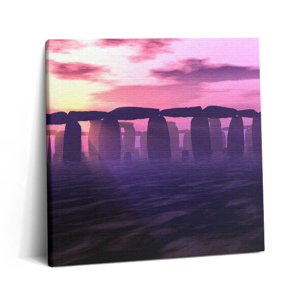 Vászonkép 60x60 Naplemente a Stonehenge-nél