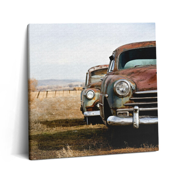 Vászonkép 60x60 Régi elhagyott autók