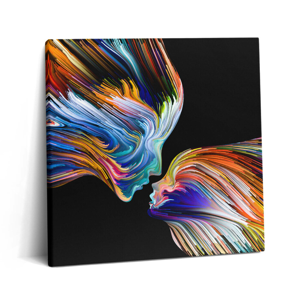 Vászonkép 60x60 Színes absztrakt emberi arcok