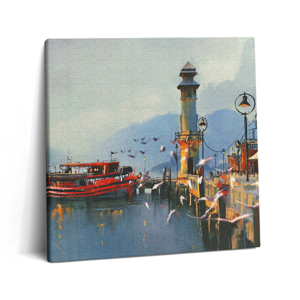 Vászonkép 60x60 Halászhajó a kikötőben