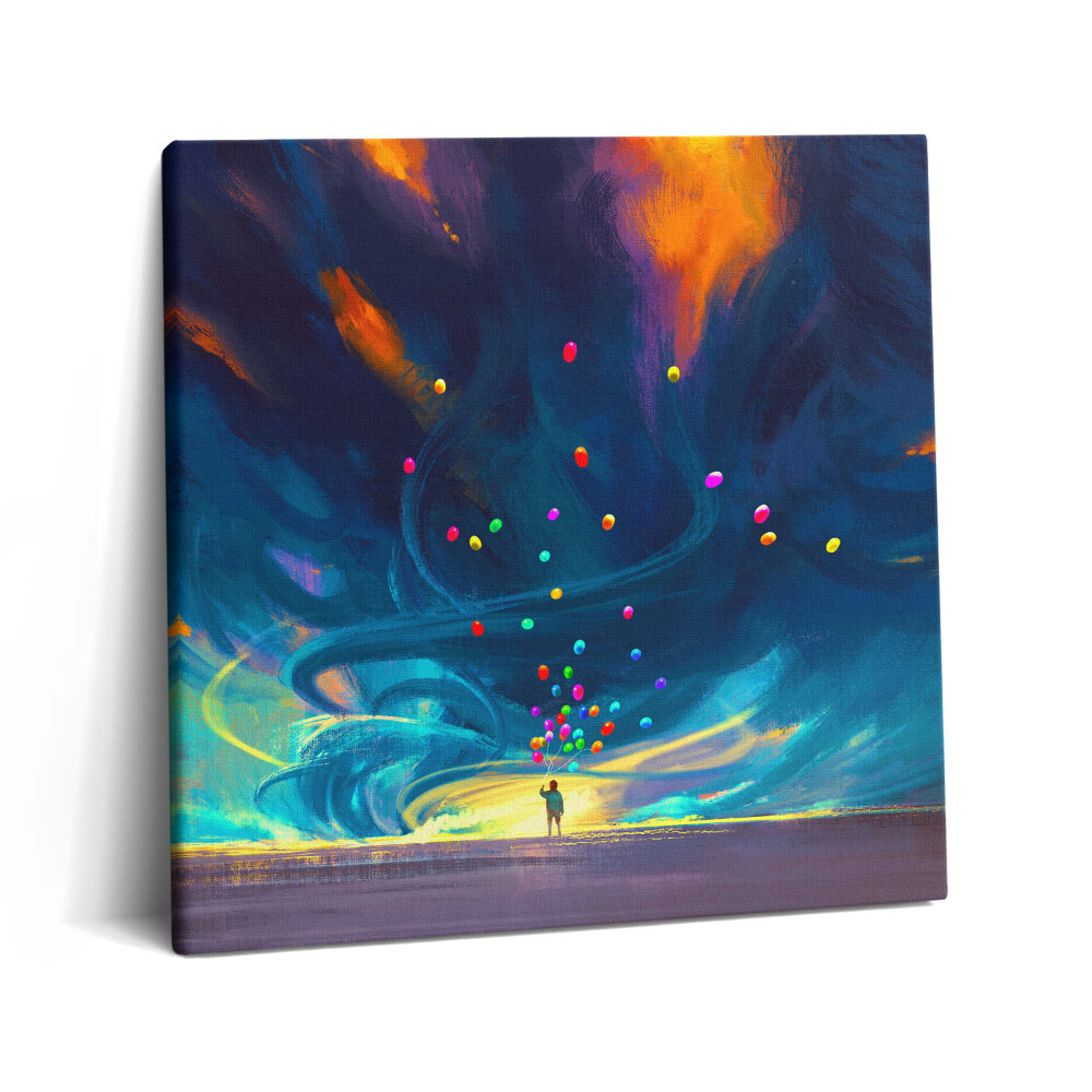 Vászonkép 60x60 Gyermek és léggömbök