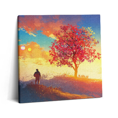 Vászonkép 60x60 Romantikus táj egy férfi