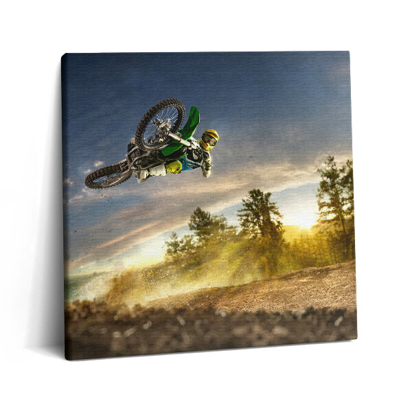 Vászonkép 60x60 Motocross és erdő