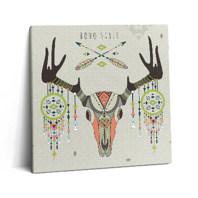 Vászonkép 60x60 Szarvas koponya és álomfogó
