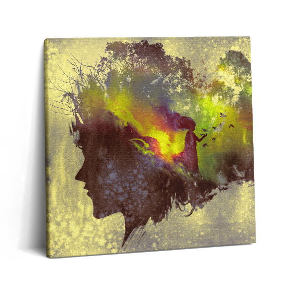 Vászonkép 60x60 Nő az erdőben