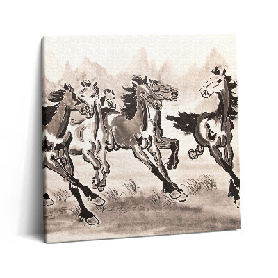 Vászonkép 60x60 Galoppozó lovak