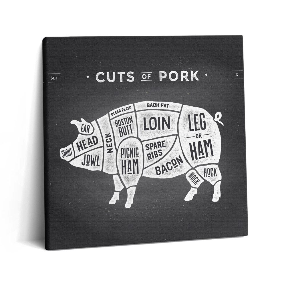 Vászonkép 60x60 Disznó poszter - disznó hentes