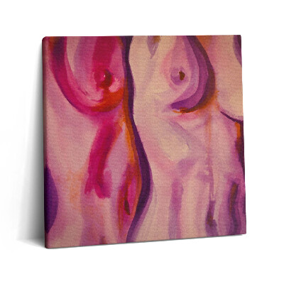 Vászonkép 60x60 Női testet és melleket ábrázoló festmény