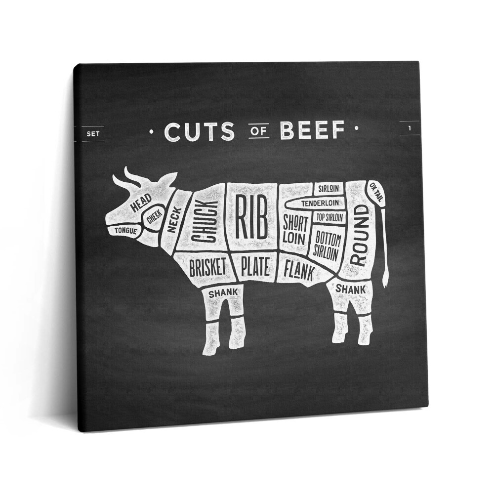 Vászonkép 60x60 Plakát tehénnel - marhahentes