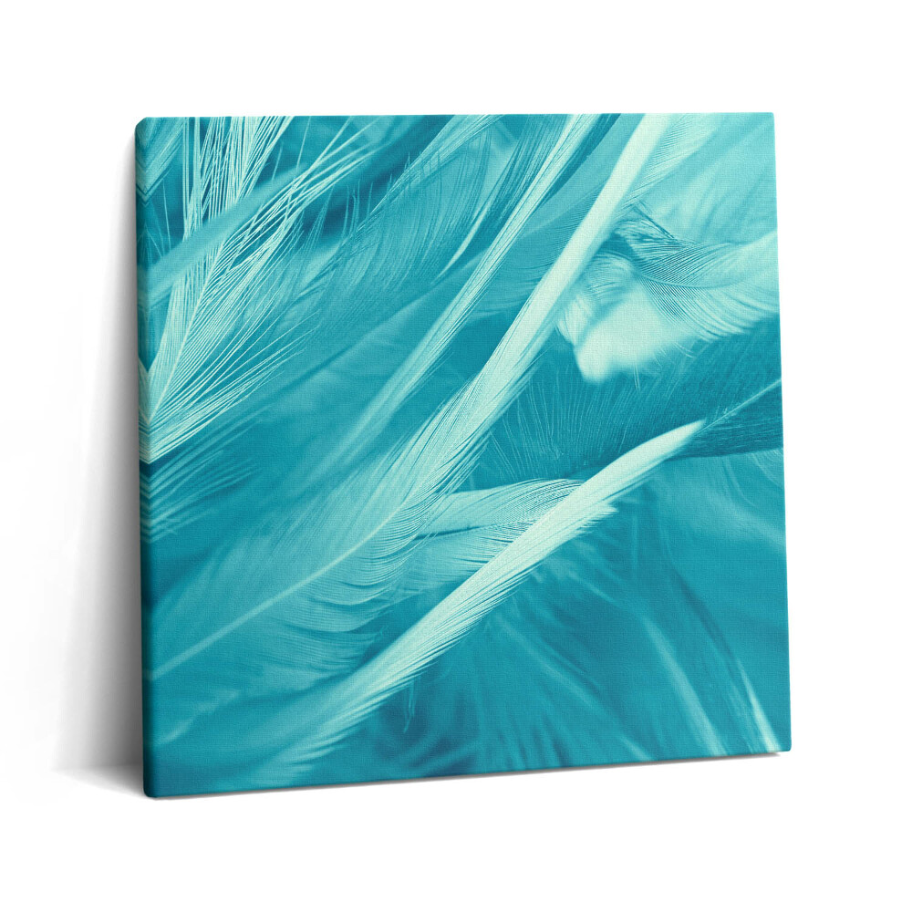 Vászonkép 60x60 Zöld és türkizkék vintage toll