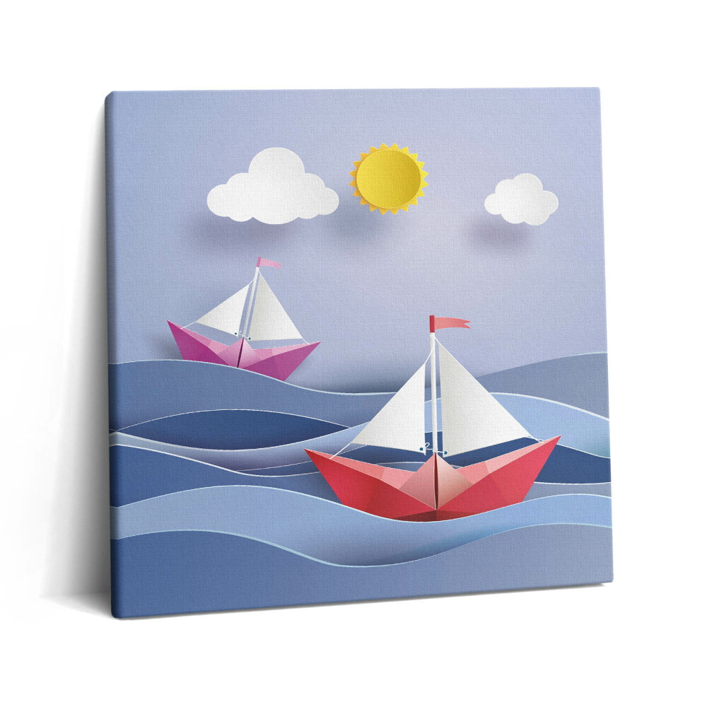 Vászonkép 60x60 Színes origami vitorlások