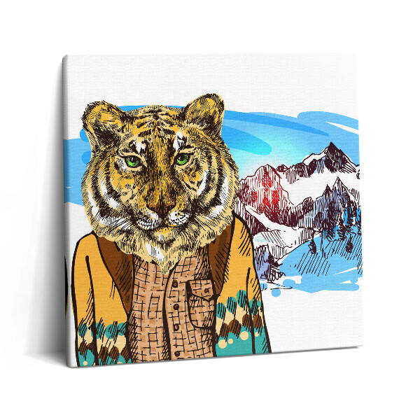 Vászonkép 60x60 Tigris pulóverben