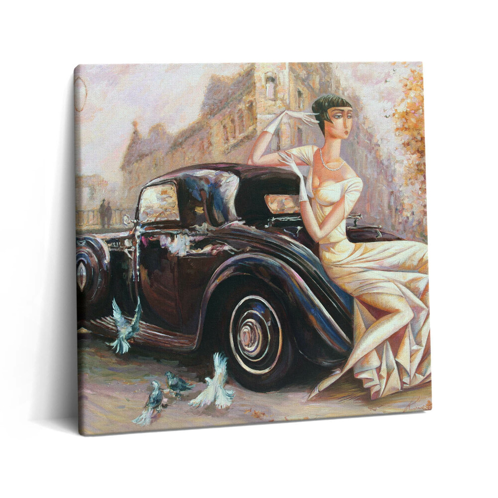 Vászonkép 60x60 Nő retro stílusban