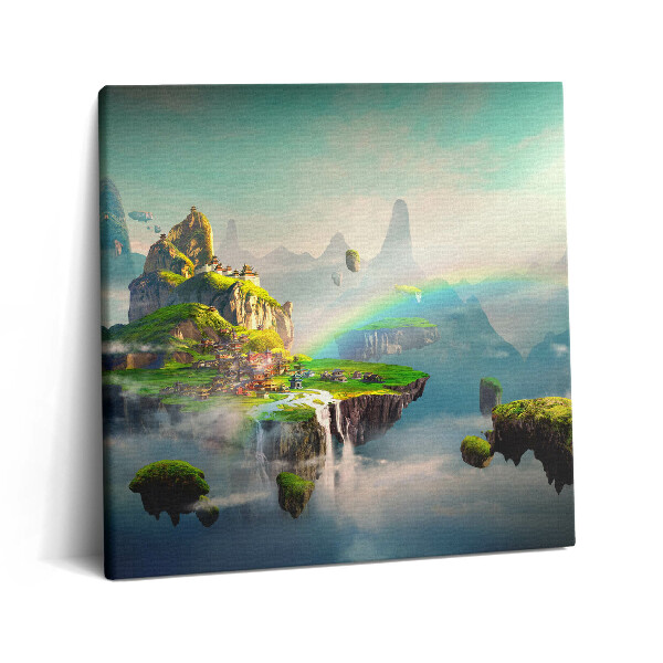 Vászonkép 60x60 Fantáziavilág és repülő szigetek