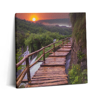 Vászonkép 60x60 Út fák és hegyek felett