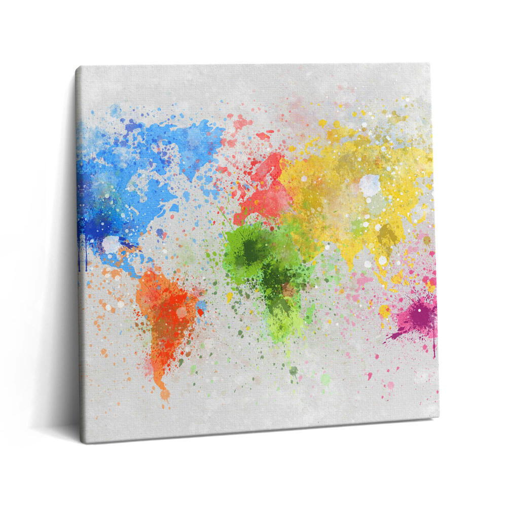 Vászonkép 60x60 Papírra festett világtérkép