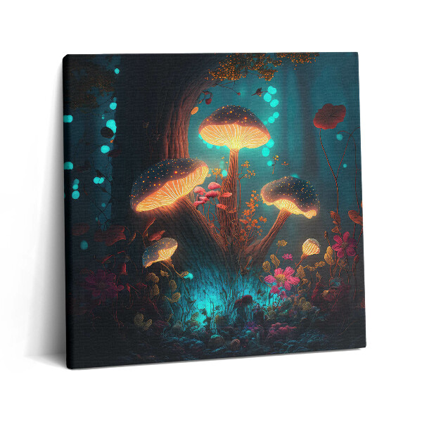 Vászonkép 60x60 Erdő és varázsgomba