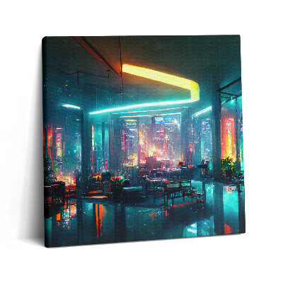 Vászonkép 60x60 Város cyberpunk stílusban