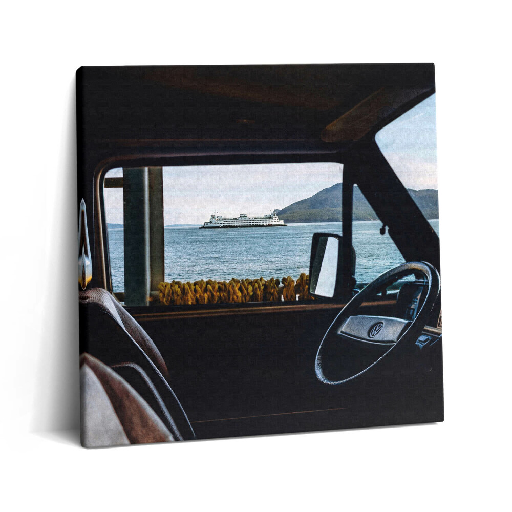 Vászonkép 60x60 Nyaralás autóval és vízparton