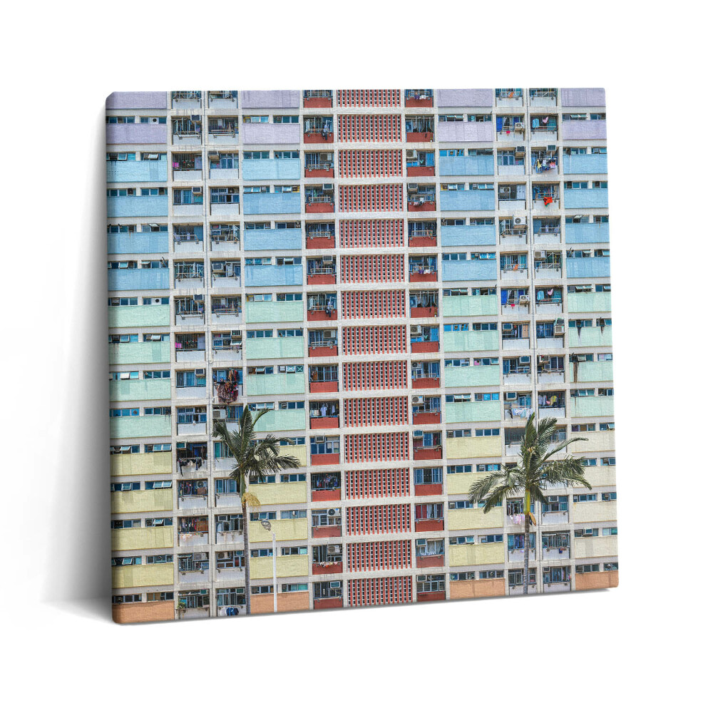 Vászonkép 60x60 Színes épület Hongkongban