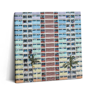 Vászonkép 60x60 Színes épület Hongkongban