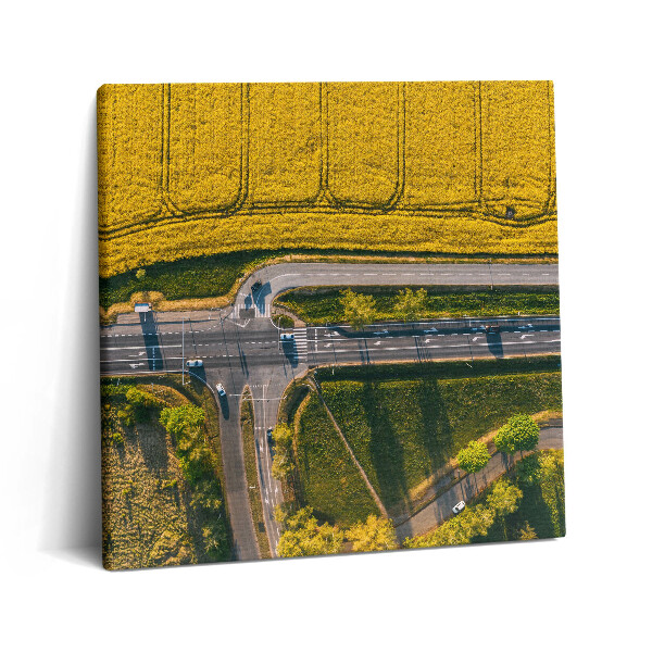 Vászonkép 60x60 Mezők egy drónról Poznanban