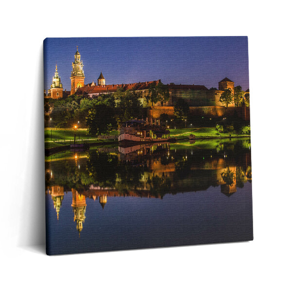 Vászonkép 60x60 Wawel-kastély éjszaka