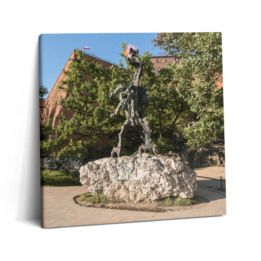 Vászonkép 60x60 Wawel Sárkány emlékmű Krakkó