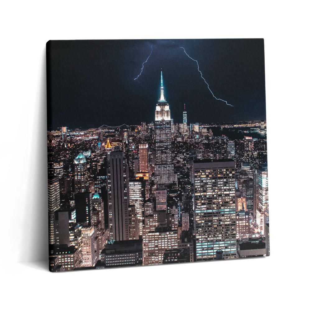 Vászonkép 60x60 New York-i felhőkarcolók éjszaka
