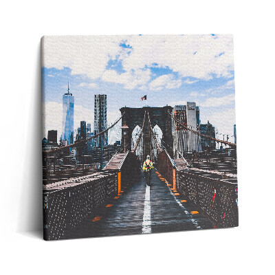 Vászonkép 60x60 Brooklyn híd New Yorkban